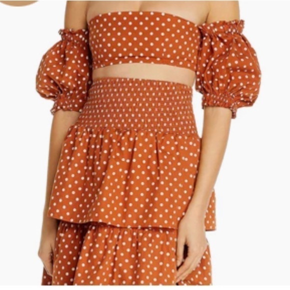 WE wore what womens coco cotton smocked crop top - Picture 1 of 5
